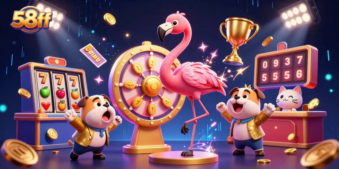 Experience exciting gameplay at 58ff with thrilling slots spinning and vibrant prize scenes.