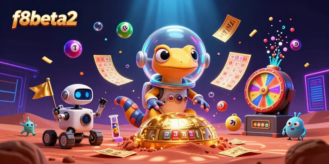 Experience thrilling winnings with f8beta2 in a vibrant casino discovery illustration, rich in detail.