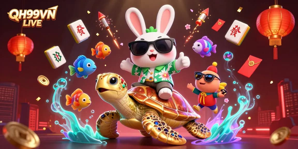 Experience the thrill of QH99VN LIVE with lucky characters in vibrant casino-themed adventure