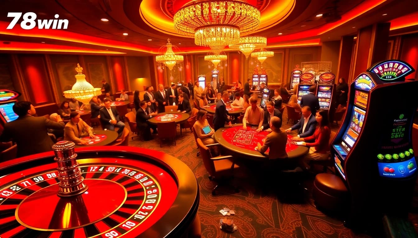 Experience thrilling gameplay at 78win with vibrant casino tables and exciting betting action.