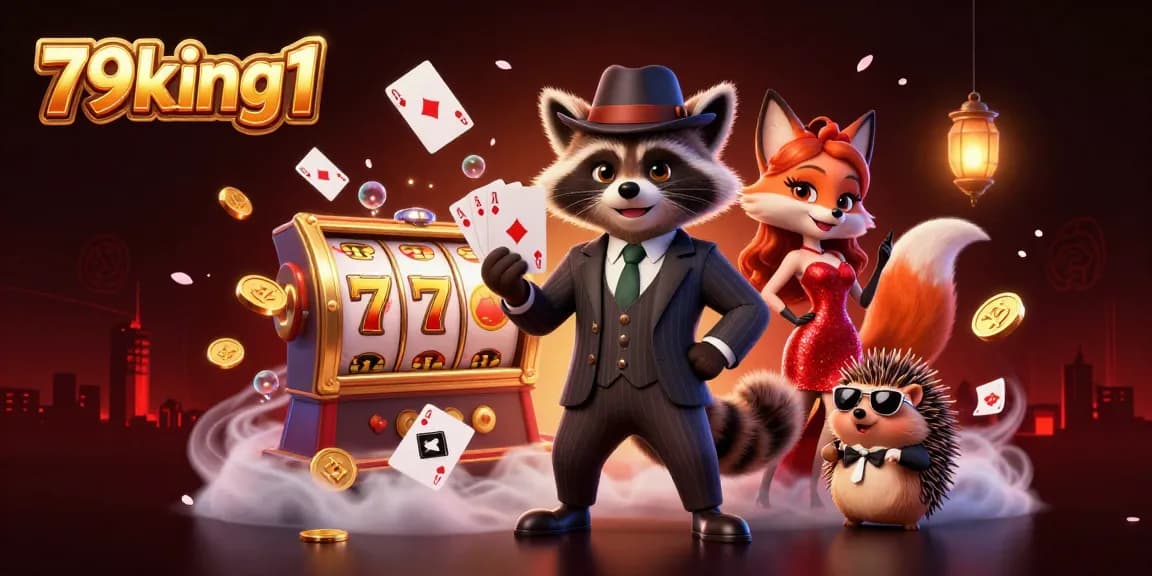 Experience thrilling gameplay with 79king1 as characters celebrate a royal flush in a vibrant casino scene.