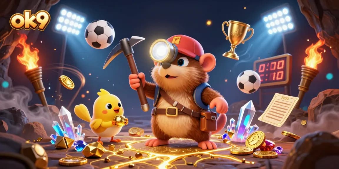 Experience thrilling betting action with ok9 as the treasure hunter mole digs through a cave rich with gems and sports elements.