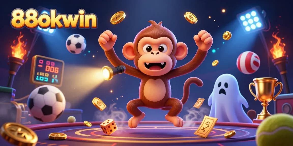 Experience the thrill with 88okwin in this animated casino scene featuring golden elements.