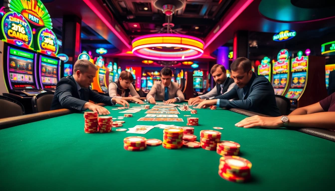 Joueurs concentrés autour d'une table de poker au meilleur casino en ligne France