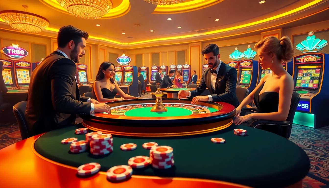 Experience the excitement of TR88 with players at a vibrant casino table.