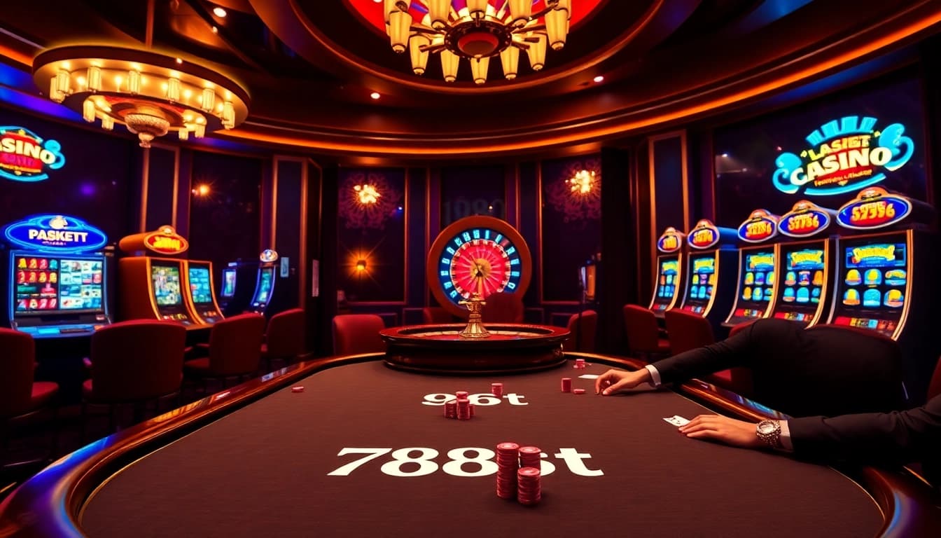 Experience the excitement of gambling with 788t at a luxurious casino table, showcasing cards and chips.