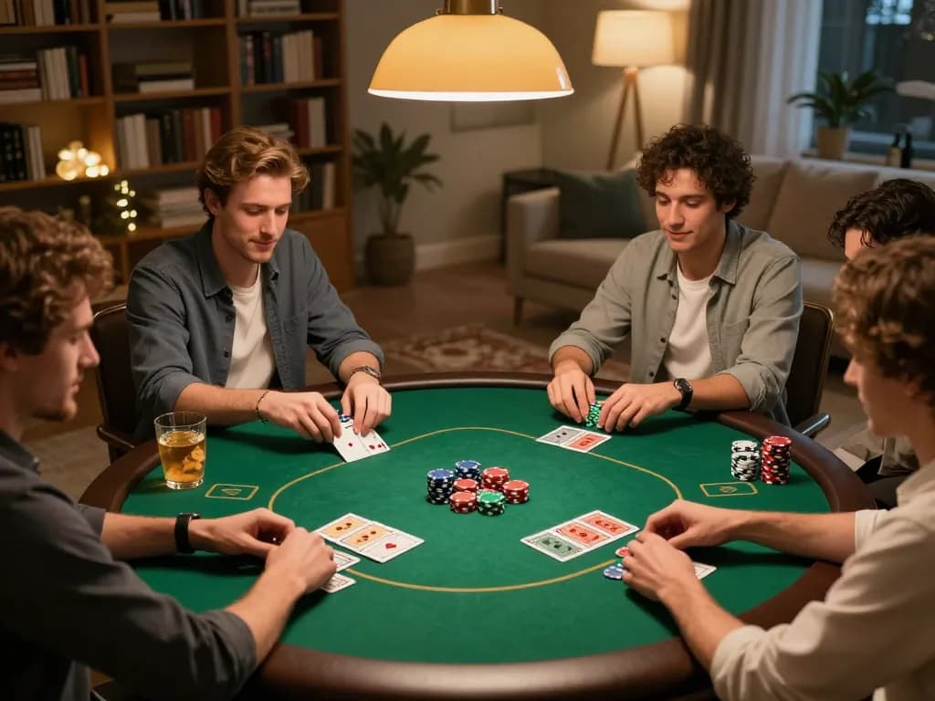 Playing the oxbet game during a friendly poker night with chips and cards.