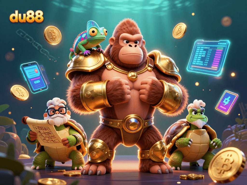 Dive into du88's vibrant casino atmosphere with a powerful gorilla king and hi-tech elements.