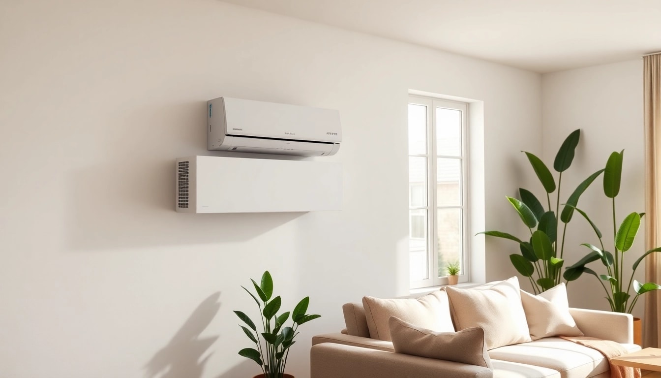 Optimize your comfort with a sleek mitsubishi mini split ac unit installed in a modern living room.