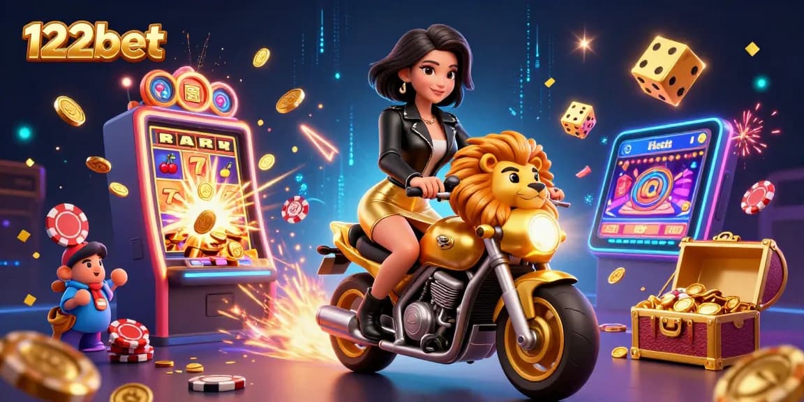 Experimente a emoção do 122bet com uma cena de cassino glamourosa apresentando elementos de jogos dinâmicos.