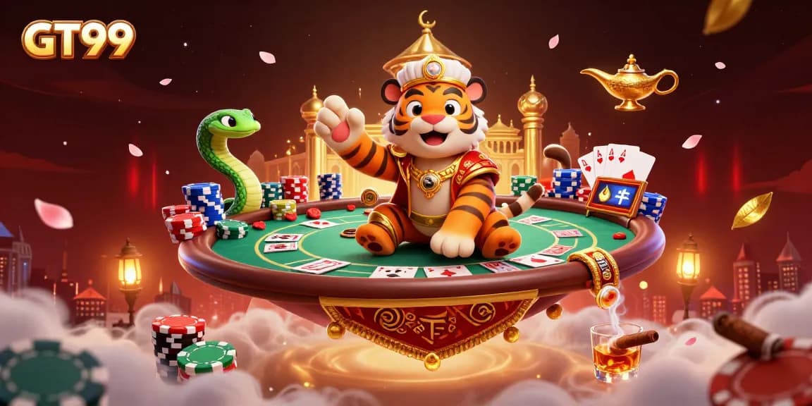 Engage in the thrilling world of GT99's online gaming with vibrant characters and dynamic casino elements.
