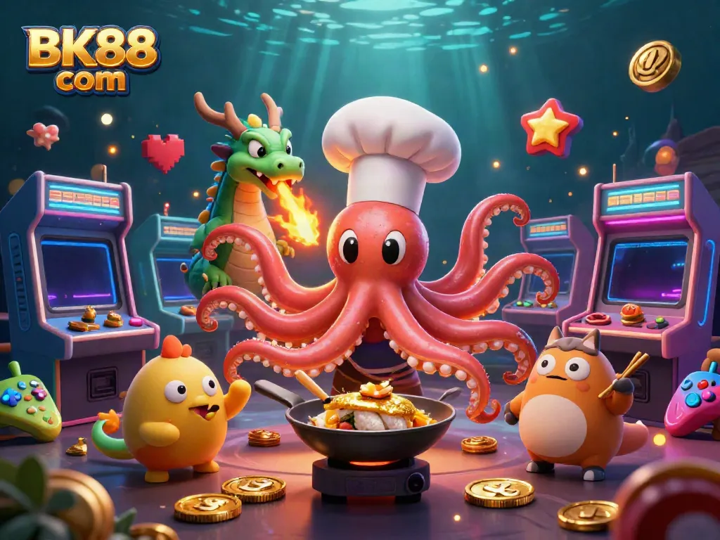 Experience thrilling gaming with BK88 com featuring exciting characters in a dynamic casino scene.