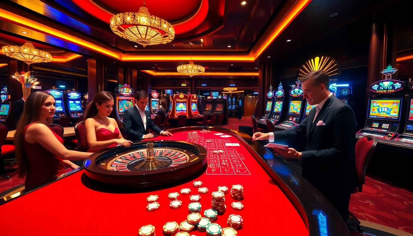 Experience thrilling gameplay at rikvip with a luxurious casino scene capturing excitement and elegance.