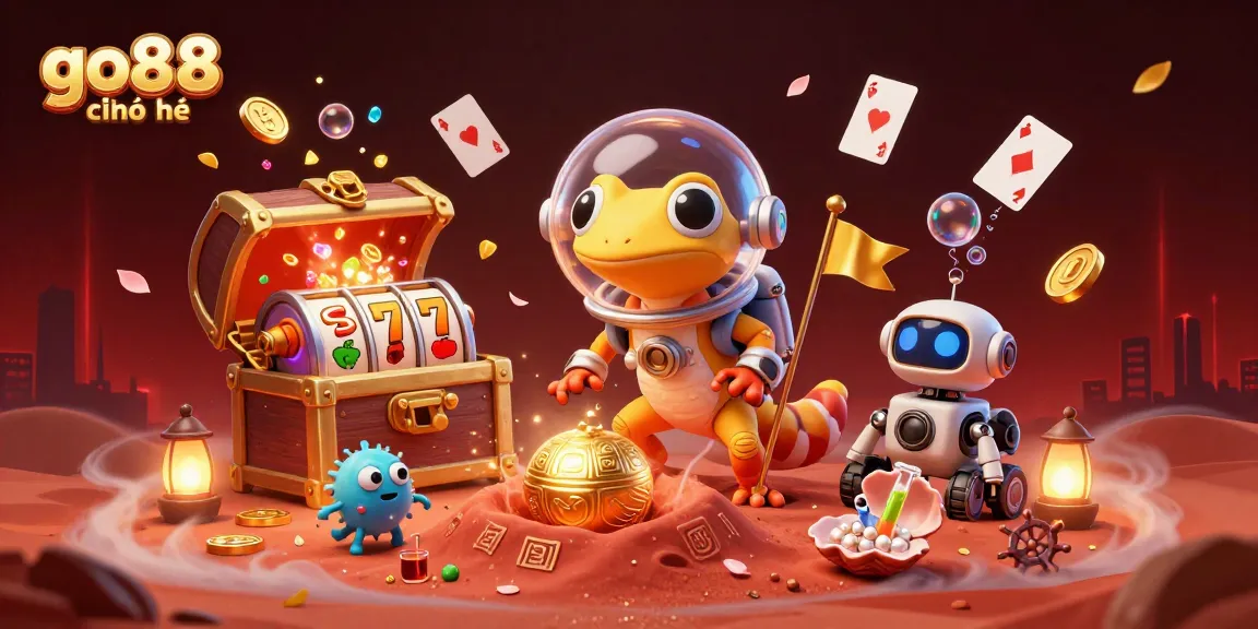 Experience the thrills of go88 chính thức as a Martian gecko uncovers a vibrant casino adventure.