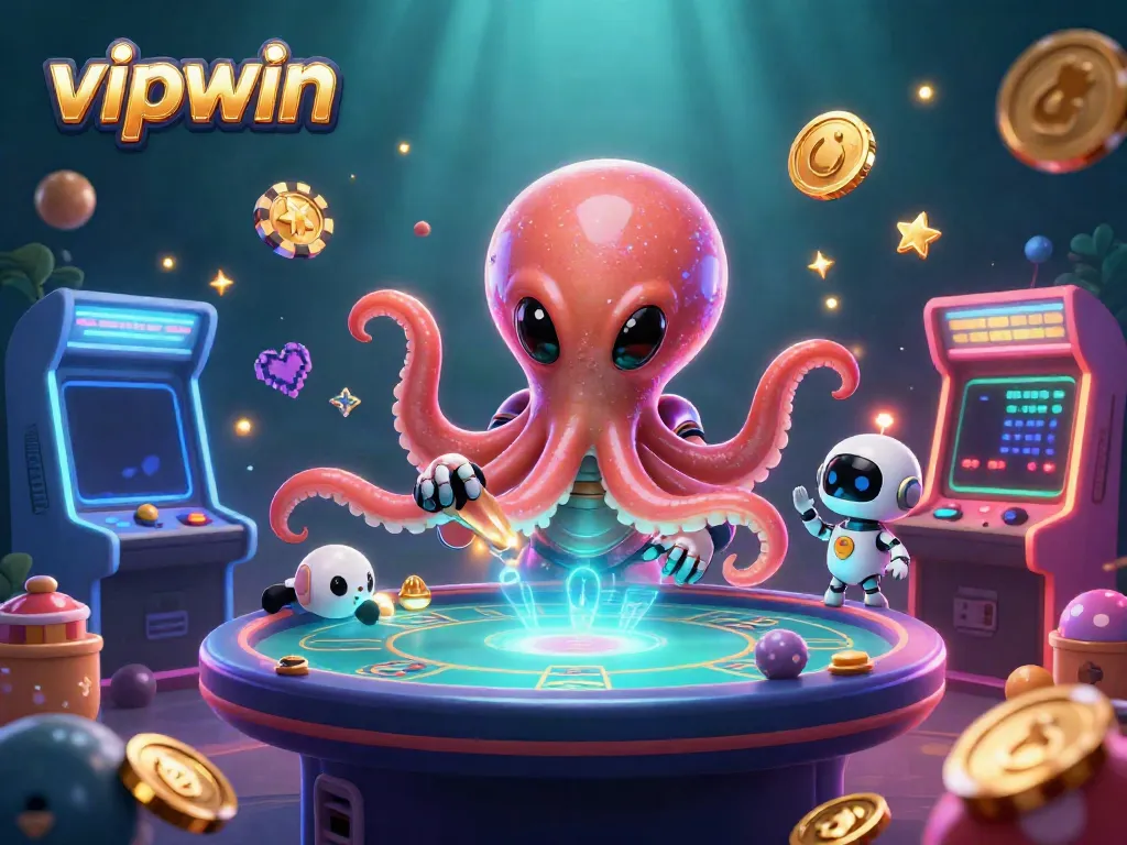 Engage in thrilling gameplay at vipwin, with a vibrant alien poker scene featuring unique cosmic characters.