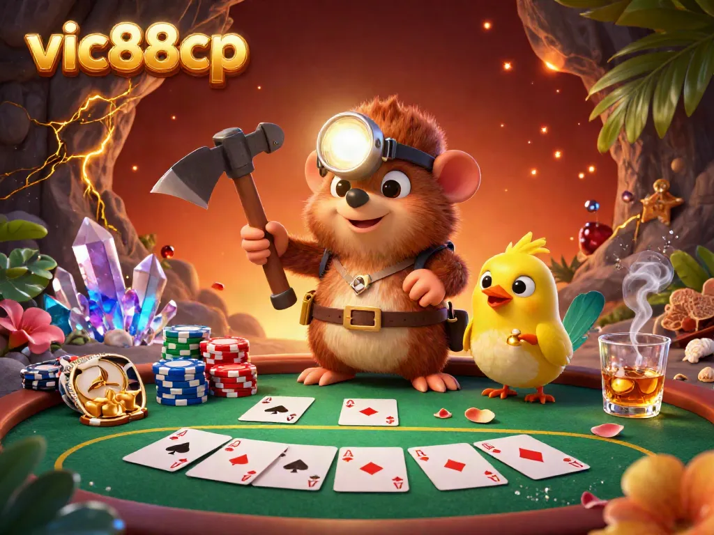 Join fun gaming adventures with vic88cp's treasure hunter exploring riches in this vibrant scene.
