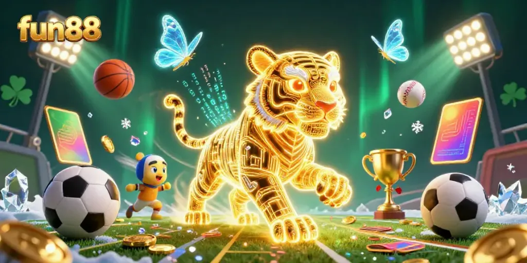 Experience thrilling gameplay at fun88 with captivating casino adventures featuring a golden tiger.