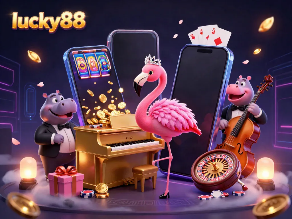 Experience lively gaming excitement with lucky88 featuring vibrant casino characters and thrilling game elements.