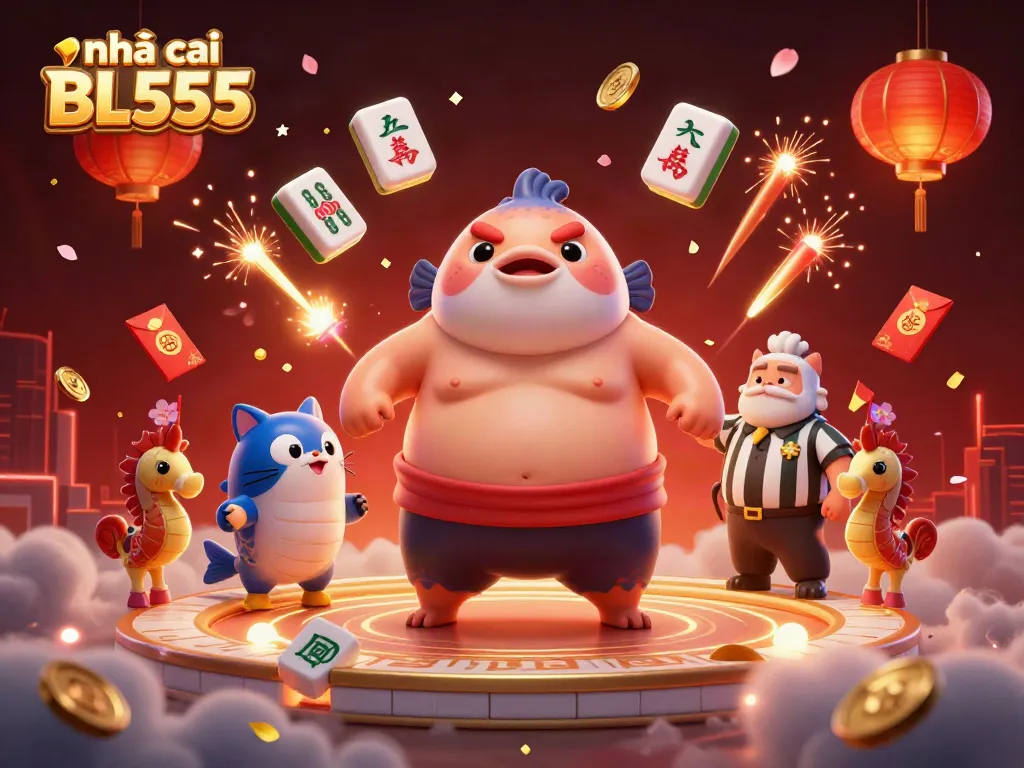 Experience exciting wins with the vibrant house of nhà cái BL555 in a colorful casino illustration.