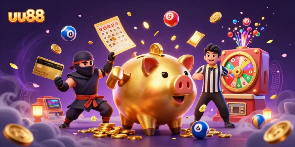Experience exhilarating gameplay with uu88 in this vibrant casino illustration.