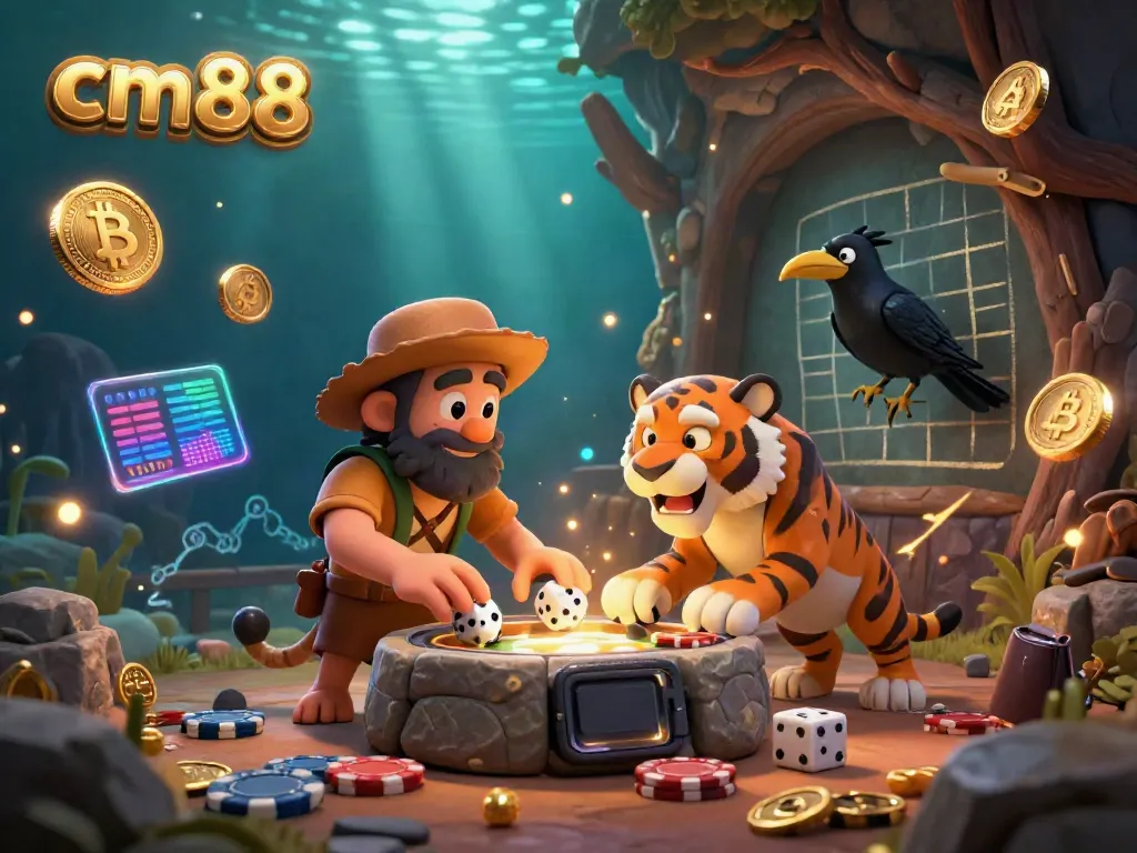 Engage with cm88's vibrant gaming experience at a prehistoric casino with unique characters.