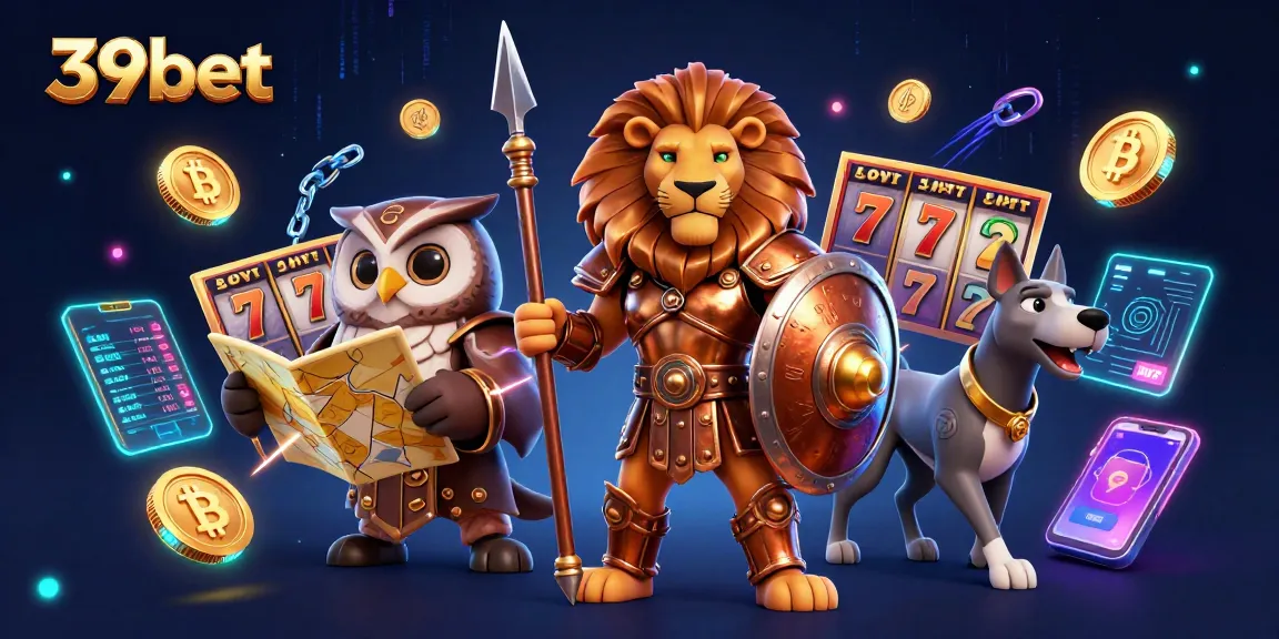 Experience thrilling slots and jackpots with 39bet in this vibrant 3D casino scene.