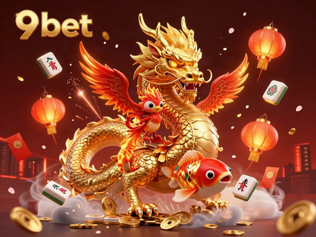 Bet and win with the immersive features of 9bet in a vibrant casino-themed illustration.