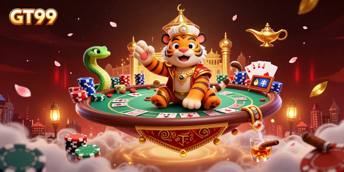 Engage in the thrilling world of GT99's online gaming with vibrant characters and dynamic casino elements.