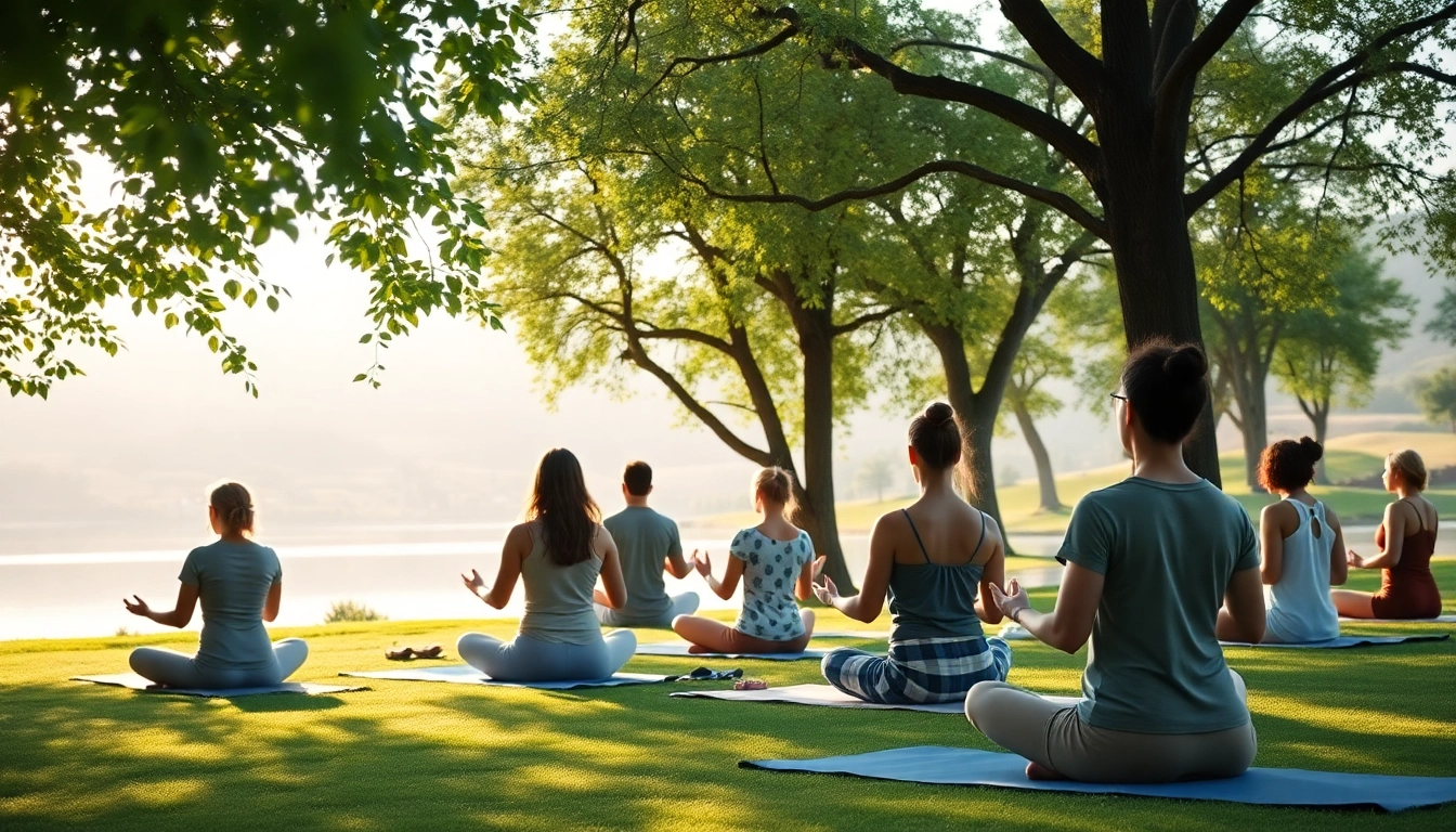 Enhancing emotional wellbeing through mindful activities in a peaceful park setting.