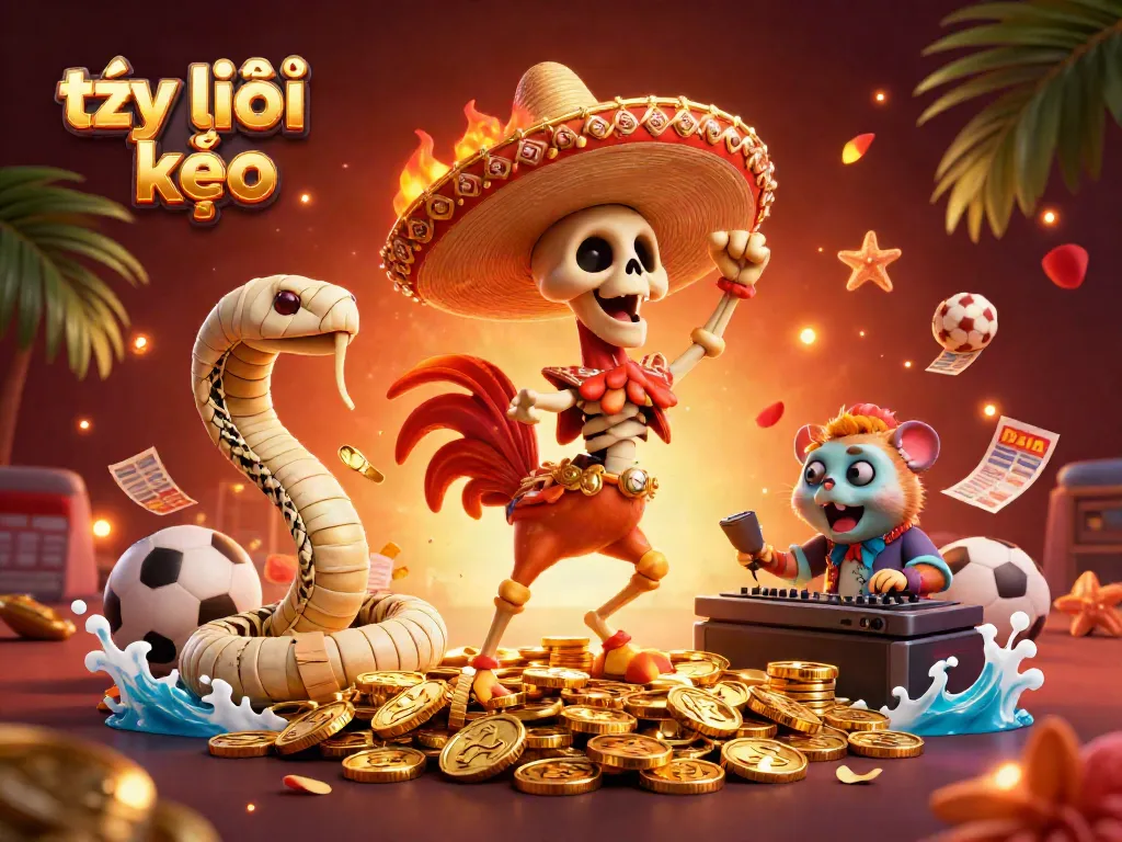 Engage with tỷ lệ kèo for sports betting insights through dynamic 3D illustration featuring vibrant elements.