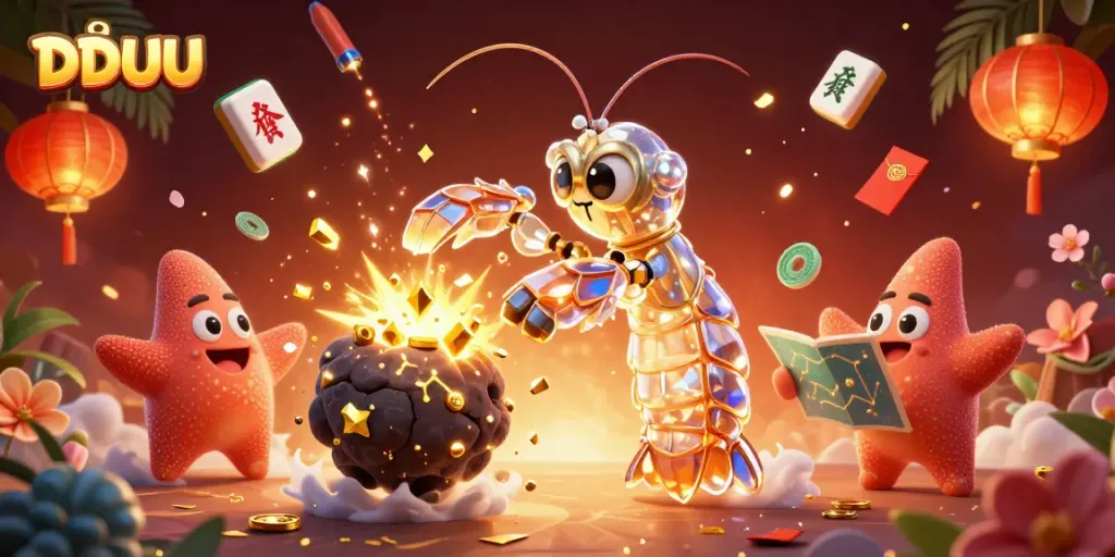 Engage with DDUU's vibrant casino adventures featuring galactic samurai and treasure-filled scenes.