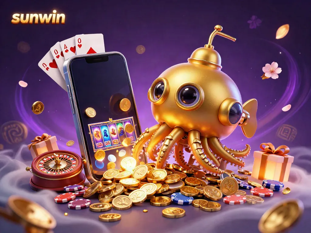 Experience thrilling gameplay with Sunwin — vibrant 3D casino scene featuring golden kraken and exciting slot games.