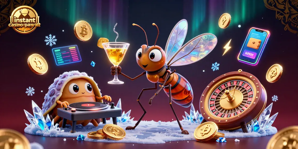Experience instant casino payout thrills with a vibrant 3D illustration of unique casino characters.