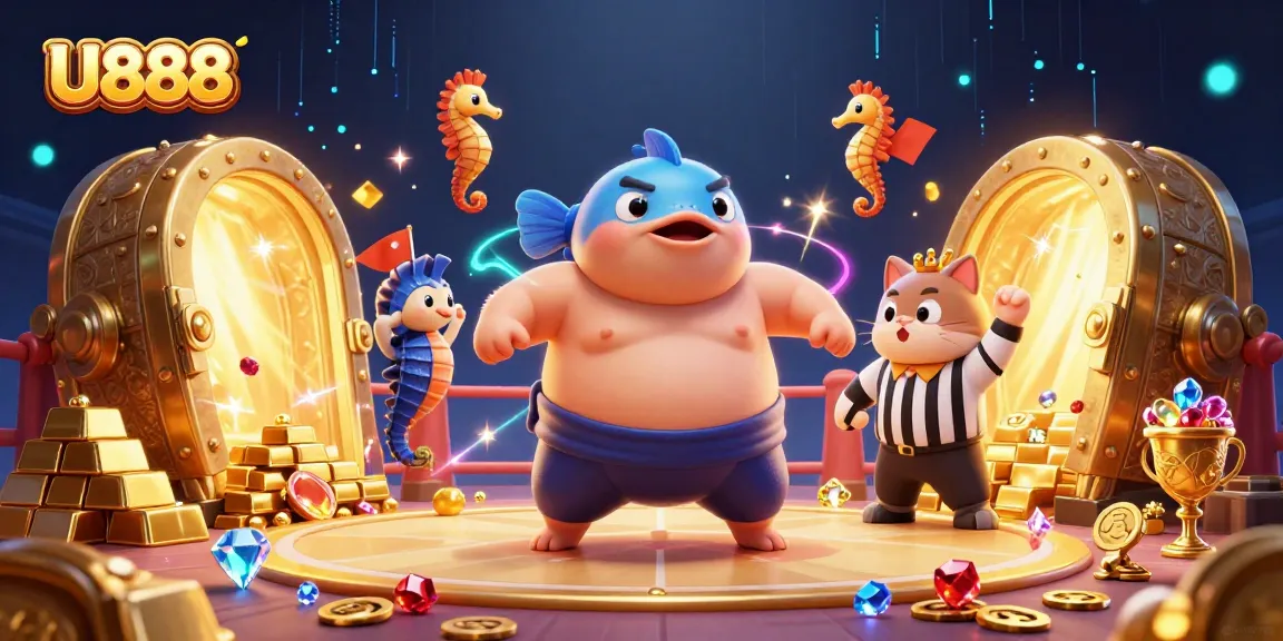 Experience exciting cockfighting with U888's vibrant 3D illustration showcasing action in the arena.