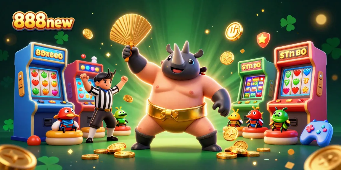 Experience the excitement of 888new as the sumo beetle sends coins flying in an epic casino battle!