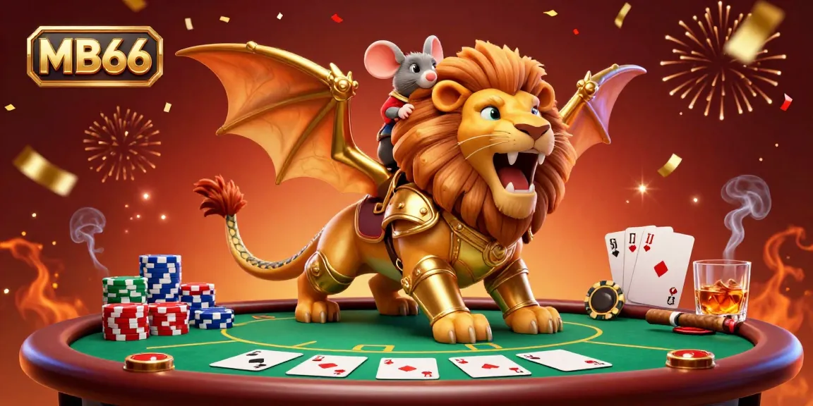 Engage in thrilling poker action with MB66, featuring dynamic characters and vibrant casino elements.