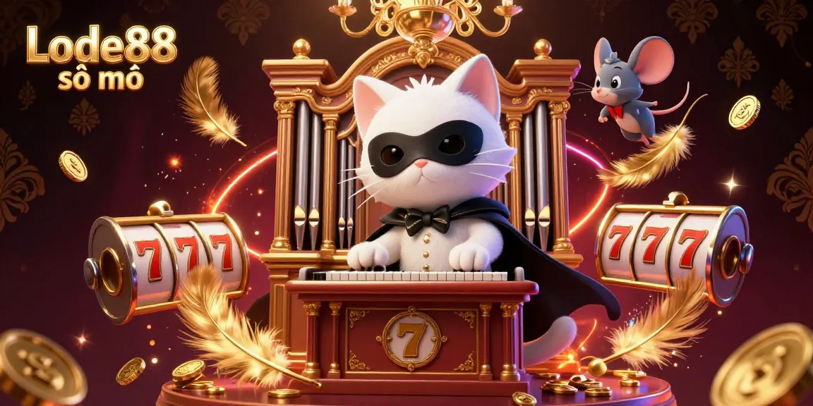 Lode88 sổ mơ brings excitement to players with a vibrant casino scene featuring unique characters and slot elements.