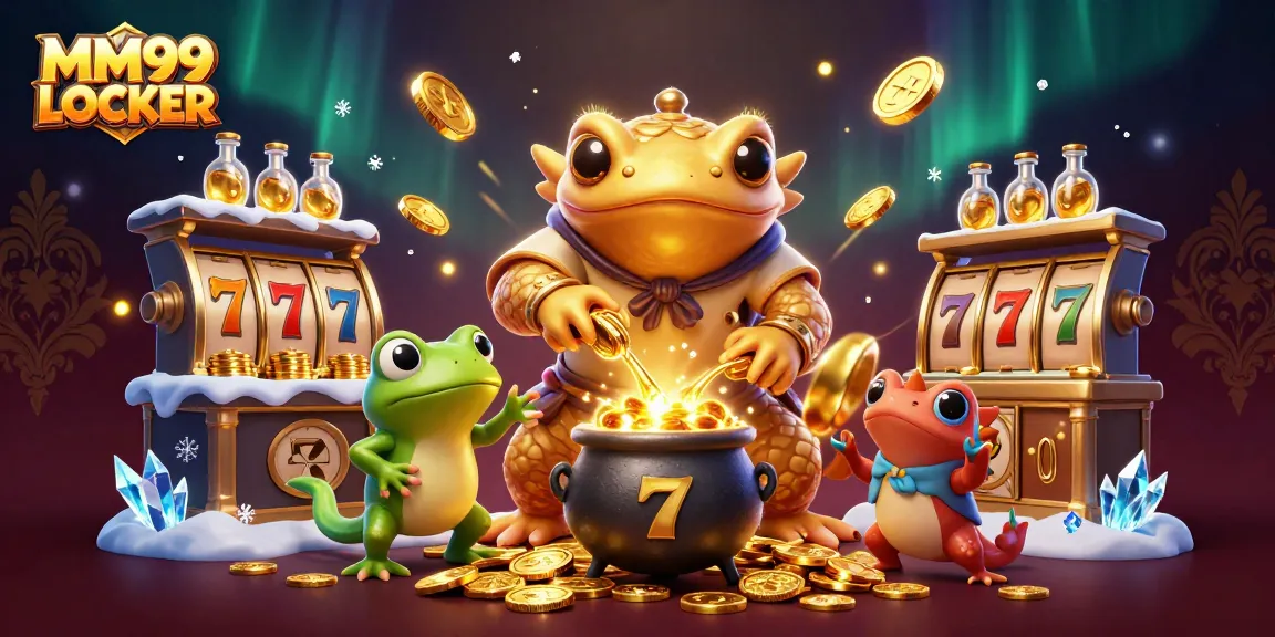 Experience winning moments at MM99 LOCKER with golden coins and jackpot slots in vibrant 3D art.